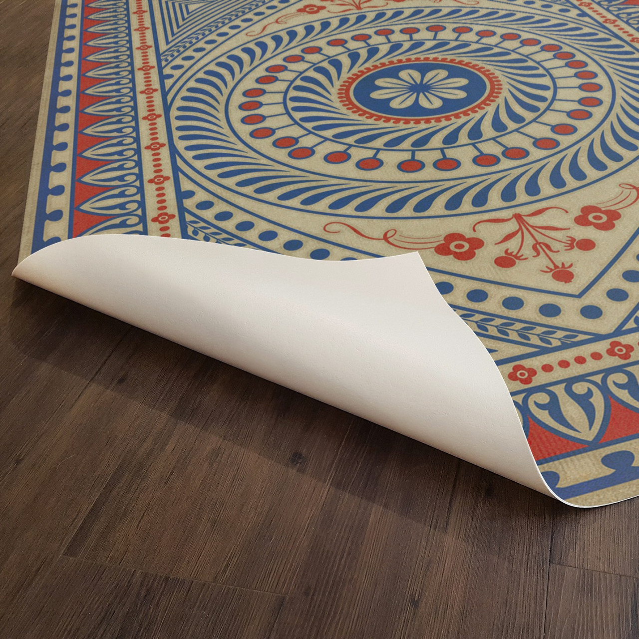Pattern 75 Be Grateful - vinyl floor cloth underside 