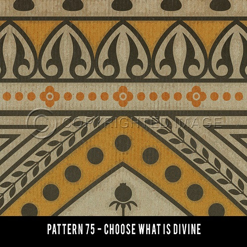 Pattern 75 Choose What is Divine - vinyl floor cloth swatch sample
