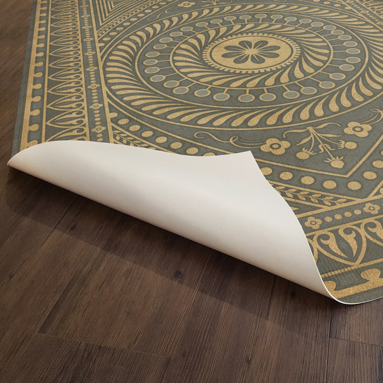 Pattern 75 Consult the Wise - vinyl floor cloth underside 