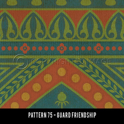 Pattern 75 Guard Friendship - vinyl floor cloth swatch sample
