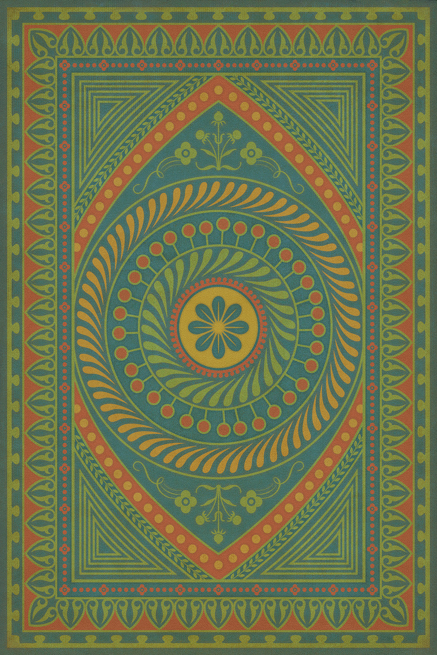 Pattern 75 Guard Friendship - vinyl floor cloth rectangle sizes