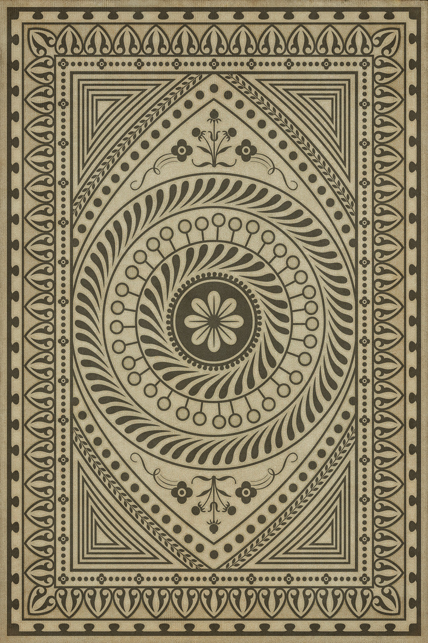 Pattern 75 Know Thyself - vinyl floor cloth rectangle sizes