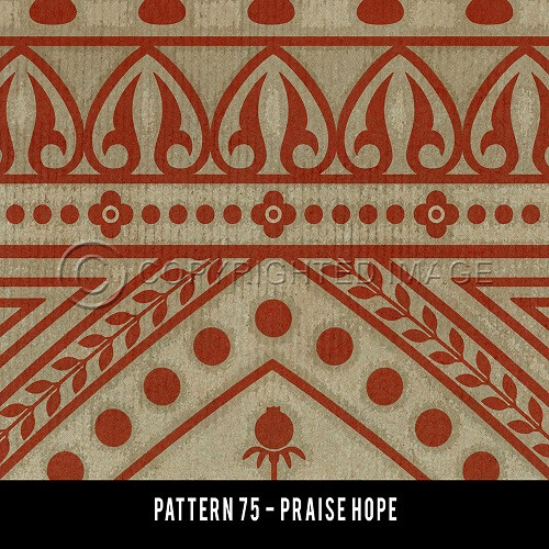 Pattern 75 Praise Hope - vinyl floor cloth swatch sample