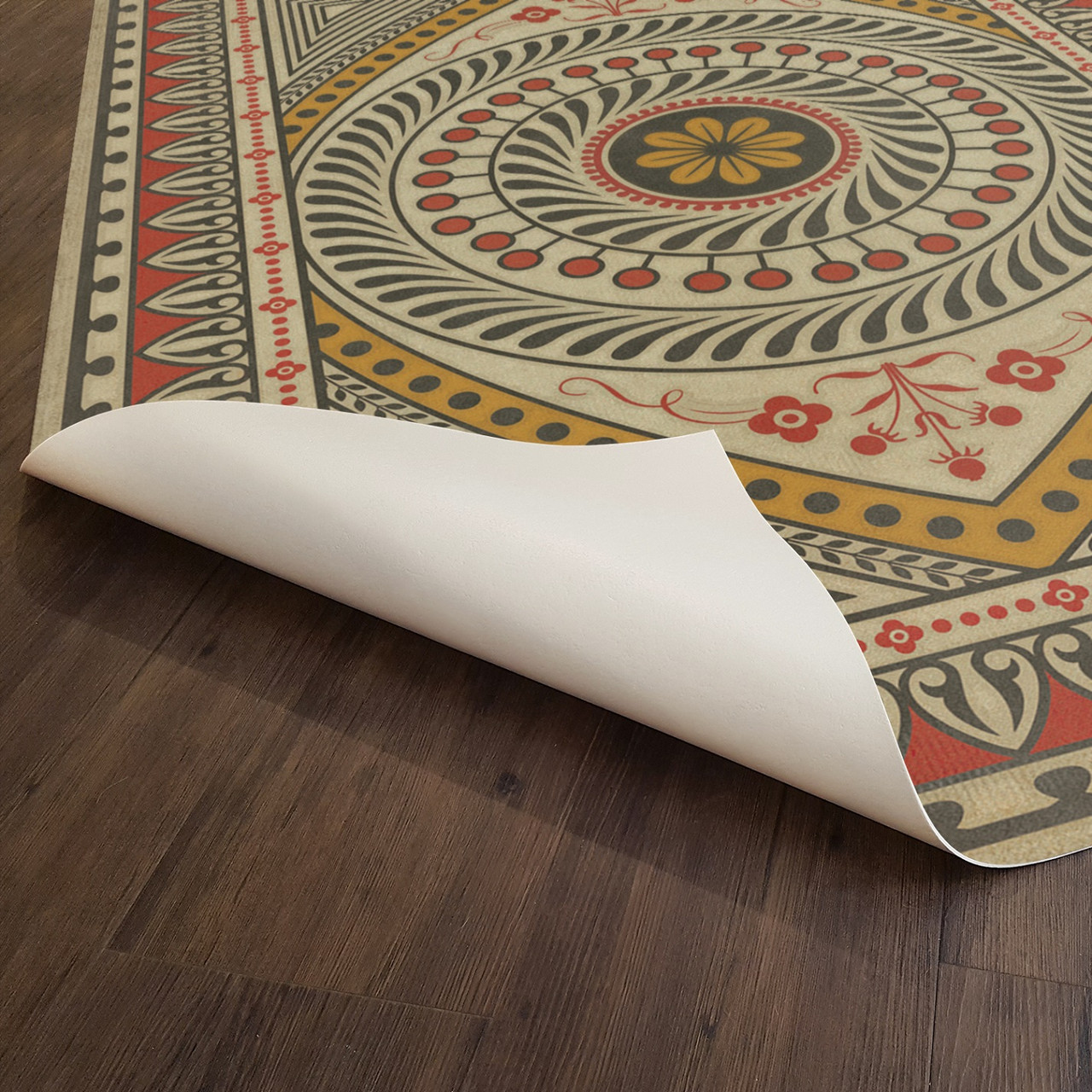 Pattern 75 Praise the Good - vinyl floor cloth underside 