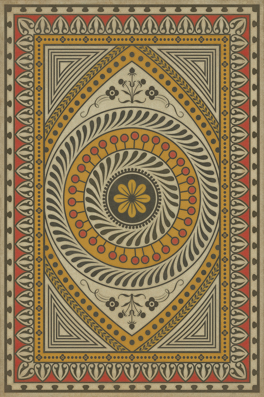 Pattern 75 The Oracle of Delphi - vinyl floor cloth rectangle sizes