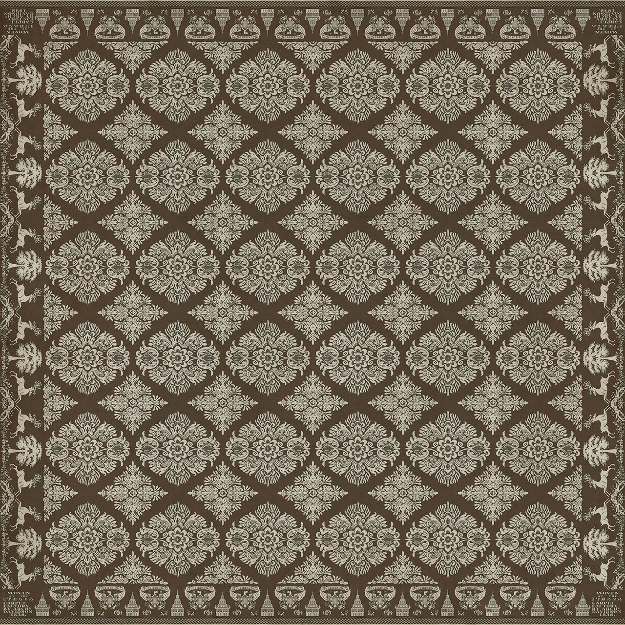 Williamsburg Archibald A Poison Tree - vinyl floor cloth sizes 96x96, 120x120