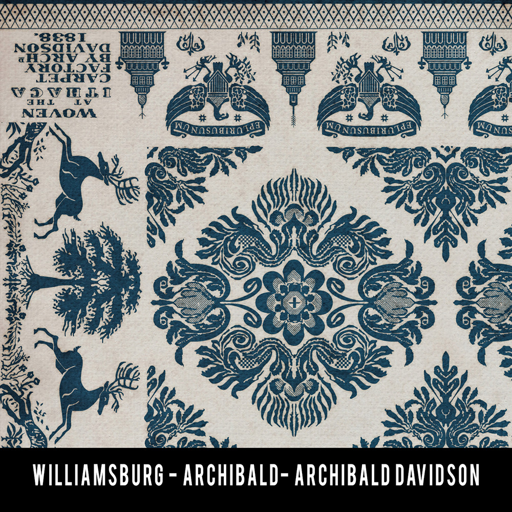 Williamsburg Archibald Davidson - vinyl floor cloth sample swatch