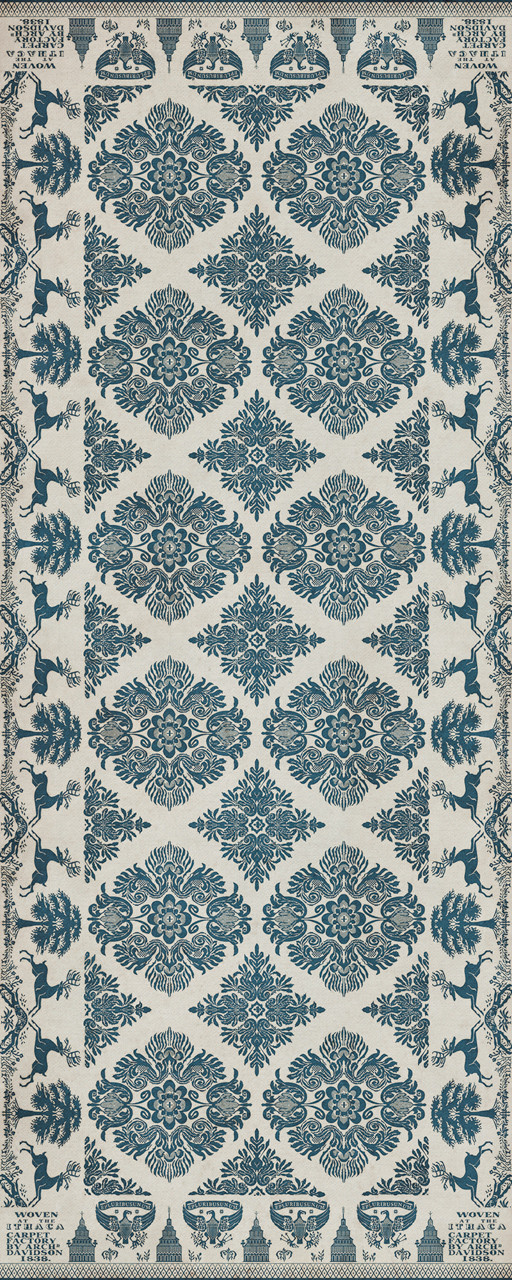 Williamsburg Archibald Davidson - vinyl floor cloth sizes 30x75, 36x90