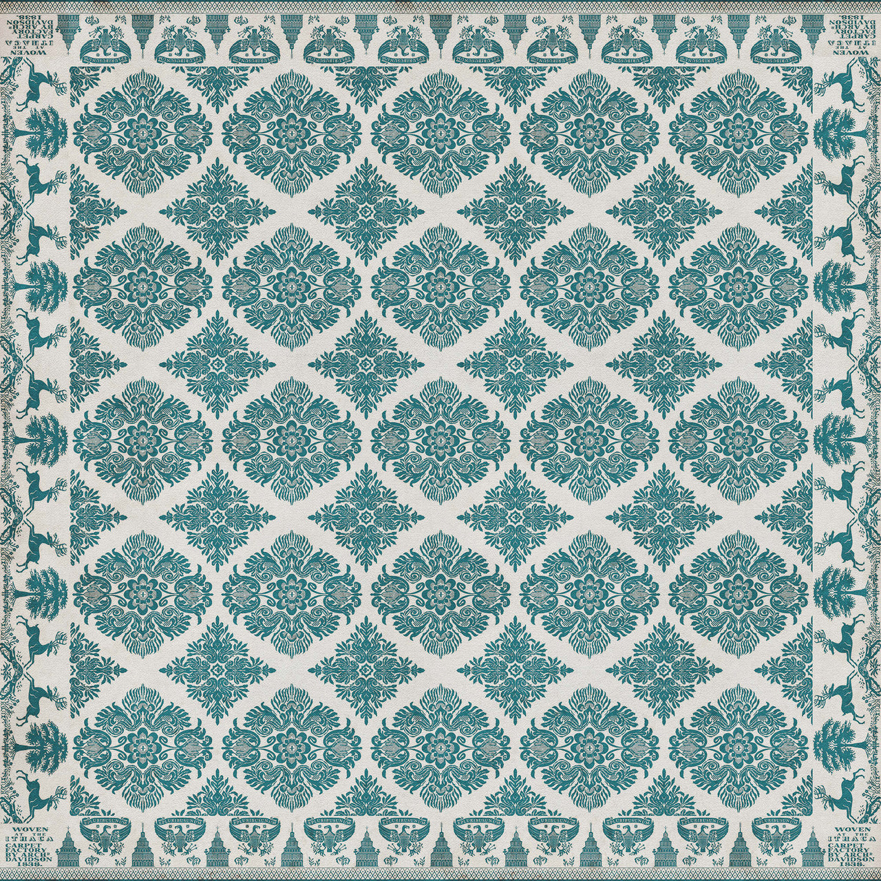 Williamsburg Archibald Davidson - vinyl floor cloth size 84x84