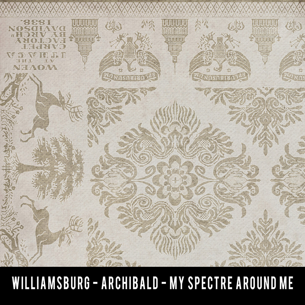 Williamsburg Archibald My Spectre Around Me - vinyl floor cloth sample swatch