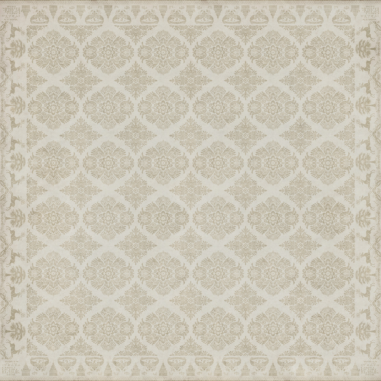 Williamsburg Archibald My Spectre Around Me - vinyl floor cloth sizes 96x96, 120x120