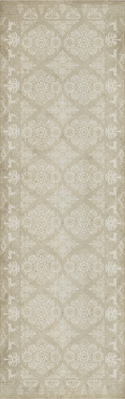 Williamsburg Archibald Several Questions Answered - vinyl floor cloth size 36x115