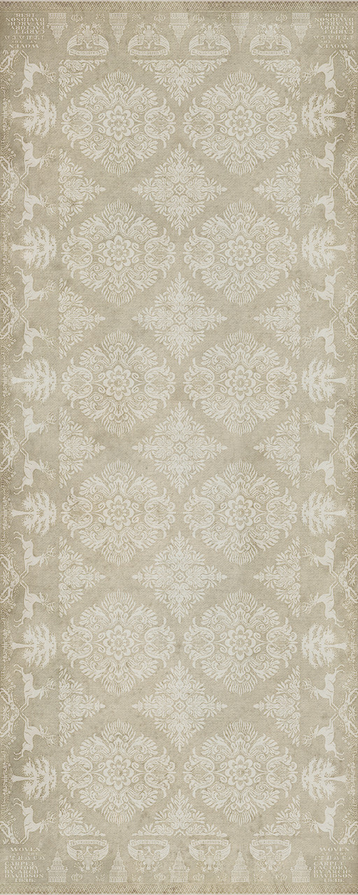 3Williamsburg Archibald Several Questions Answered - vinyl floor cloth size 6x90