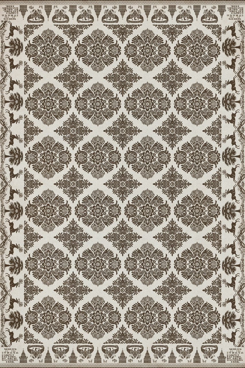 Williamsburg Archibald The Ancient Bard - vinyl floor cloth sizes 20x30, 24x36, 30x44, 38x56, 52x76, 70x102