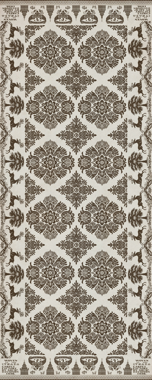 Williamsburg Archibald The Ancient Bard - vinyl floor cloth size 36x90