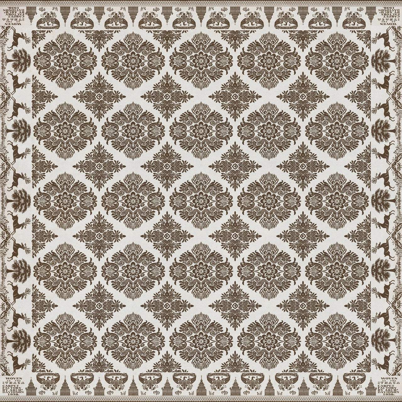 Williamsburg Archibald The Ancient Bard - vinyl floor cloth size 84x84