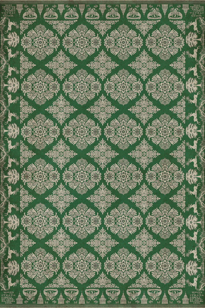 Williamsburg Archibald The Echoing Green - vinyl floor cloth sizes 20x30, 24x36, 30x44, 38x56, 52x76, 70x102