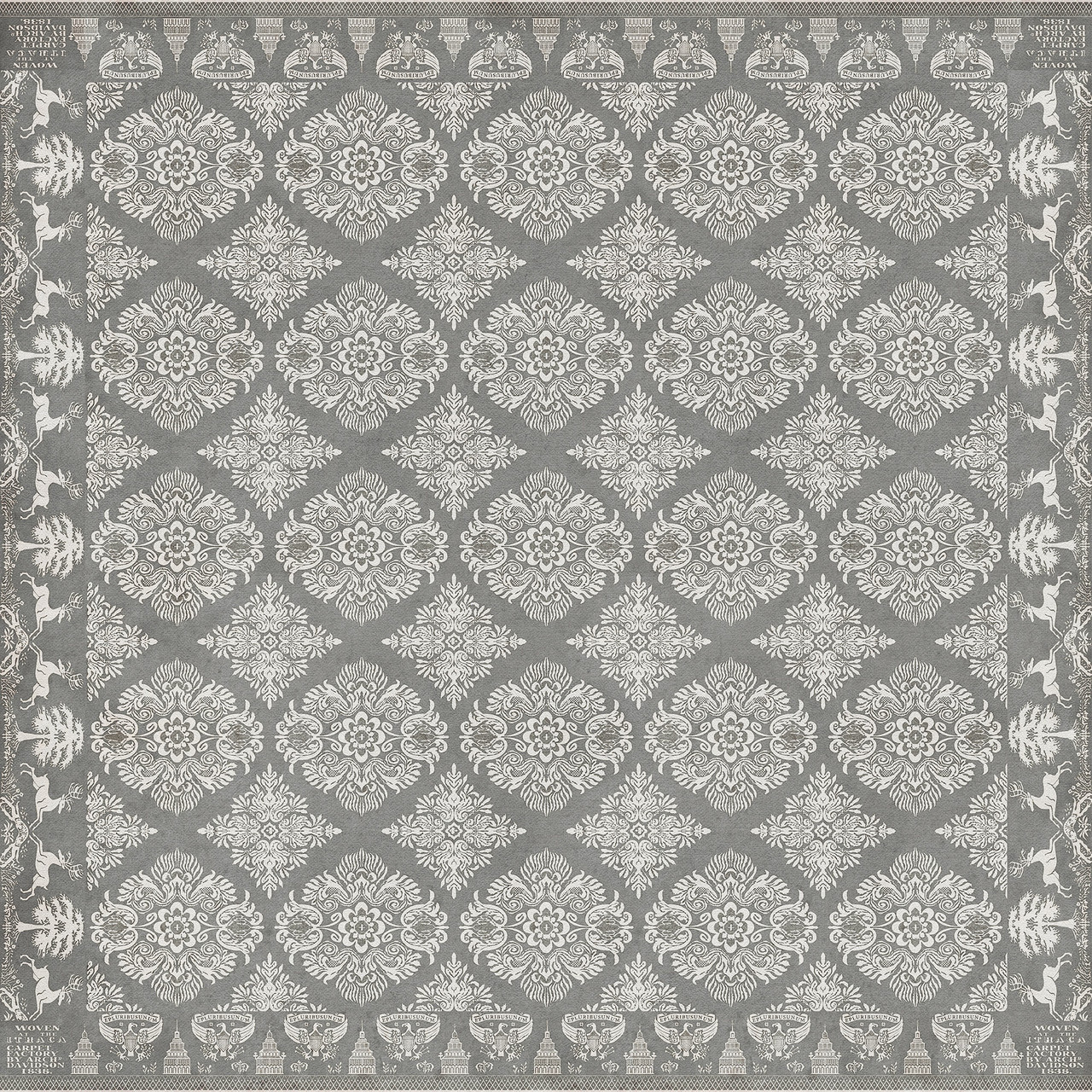 Williamsburg Archibald The Land of Dreams - vinyl floor cloth size 84x84