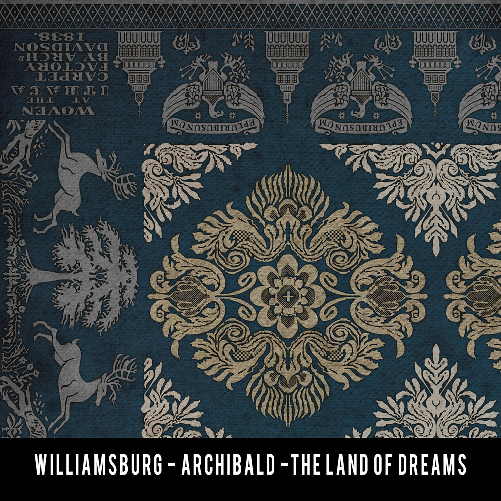 Williamsburg Archibald The Land of Dreams - vinyl floor cloth sample swatch