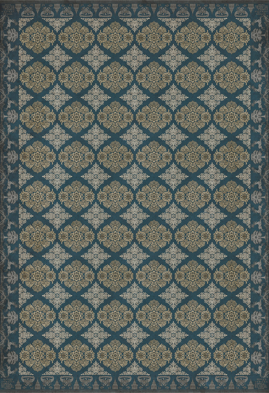 Williamsburg Archibald The Land of Dreams - vinyl floor cloth sizes 96x140, 120x175