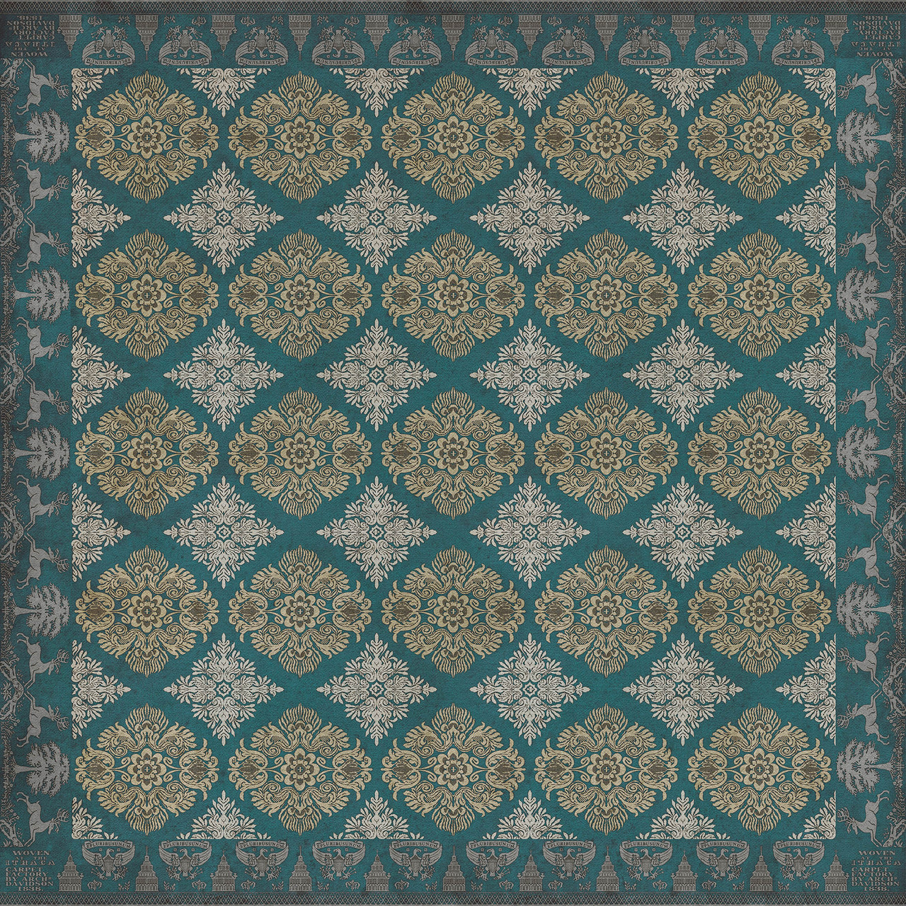 Williamsburg Archibald The Land of Dreams - vinyl floor cloth size 84x84
