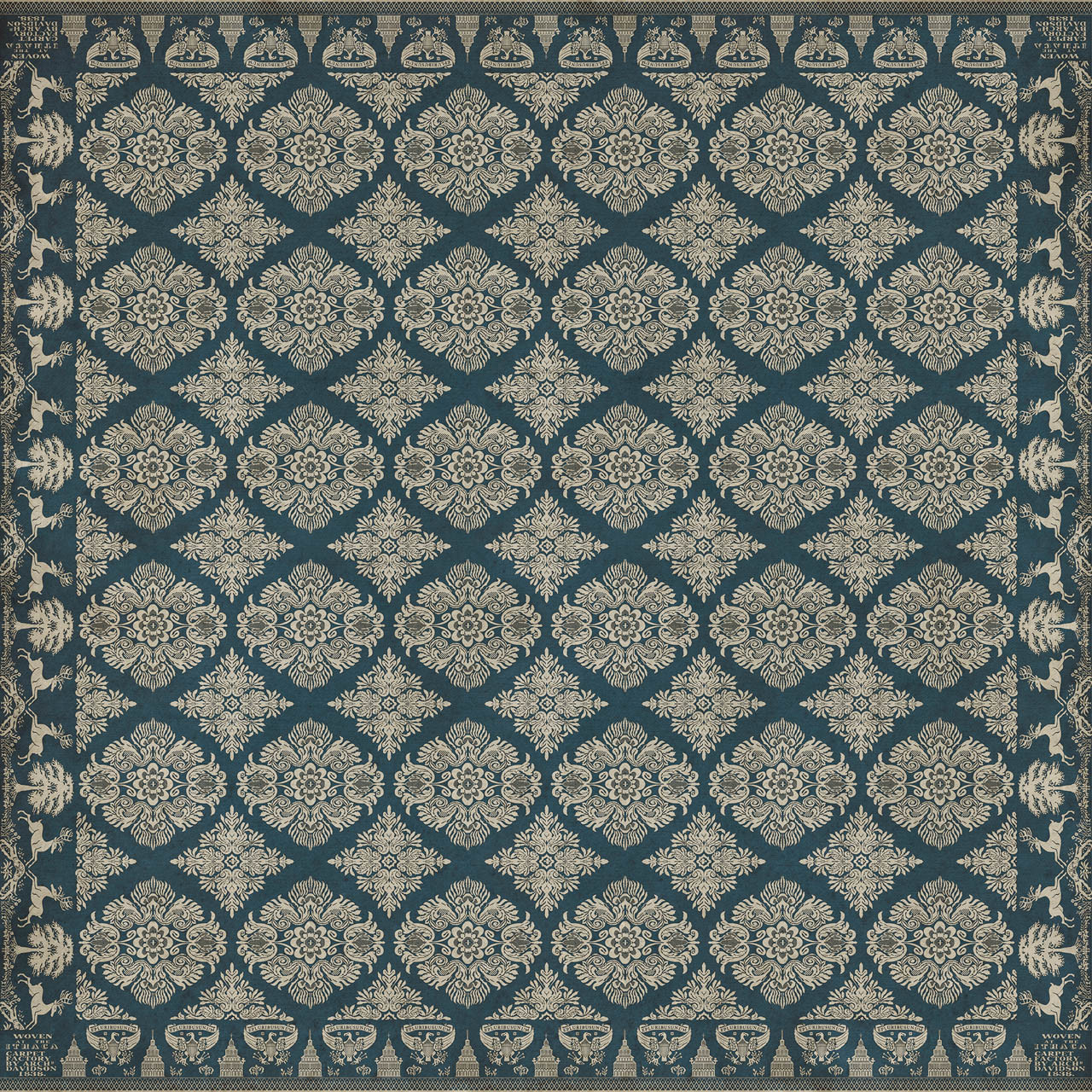 Williamsburg Archibald The Little Vagabond - vinyl floor cloth sizes 96x96, 120x120