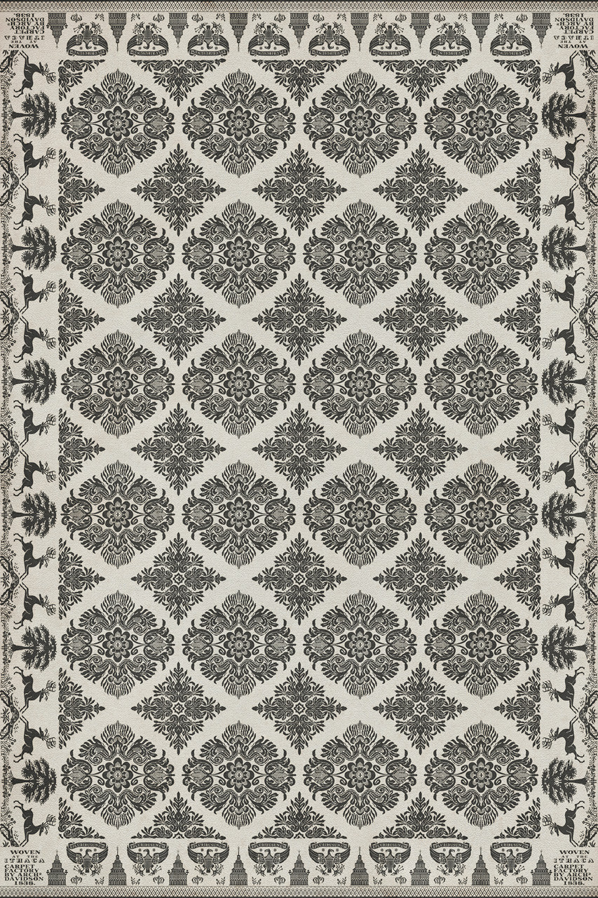Williamsburg Archibald To Nobodaddy - vinyl floor cloth sizes 20x30, 24x36, 38x56, 52x76, 70x102