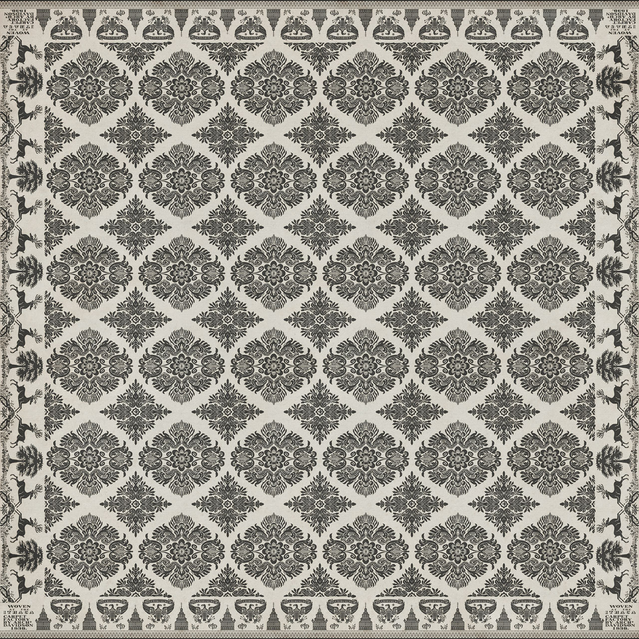 Williamsburg Archibald To Nobodaddy - vinyl floor cloth sizes 96x96, 120x120