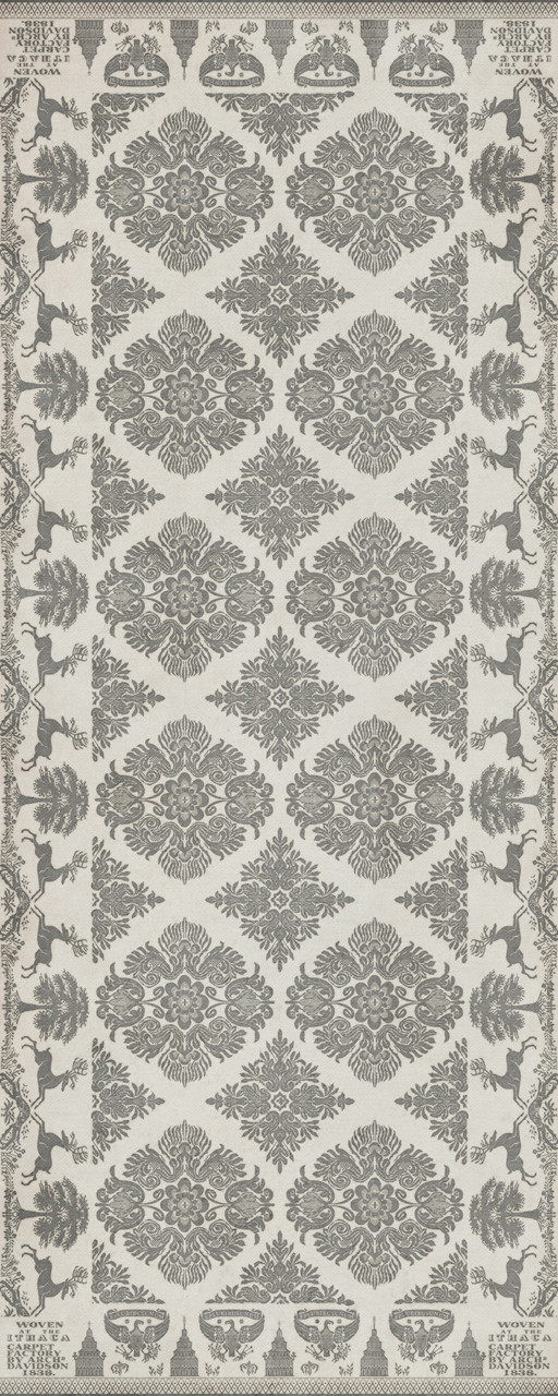 Williamsburg Archibald To The Evening Star - vinyl floor cloth sizes 30x75, 36x90