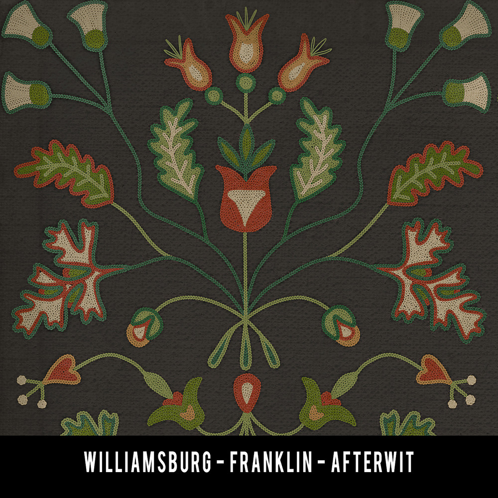 Williamsburg Franklin Afterwit - vinyl floor cloth swatch sample
