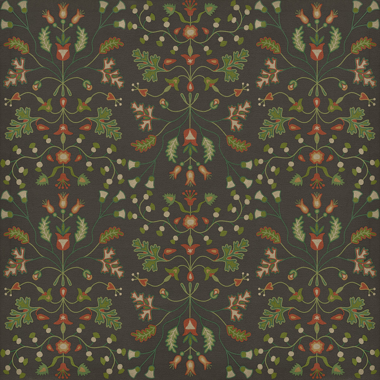 Williamsburg Franklin Afterwit - vinyl floor cloth sizes 36x36, 48x48