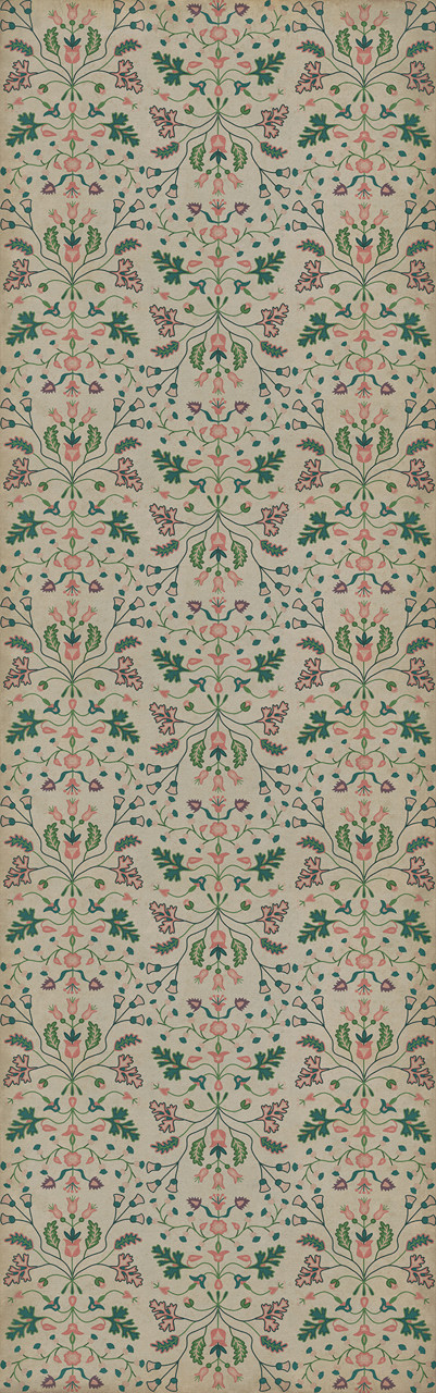 Williamsburg Franklin Gentle Readers - vinyl floor cloth sizes 24x77, 30x96, 36x115