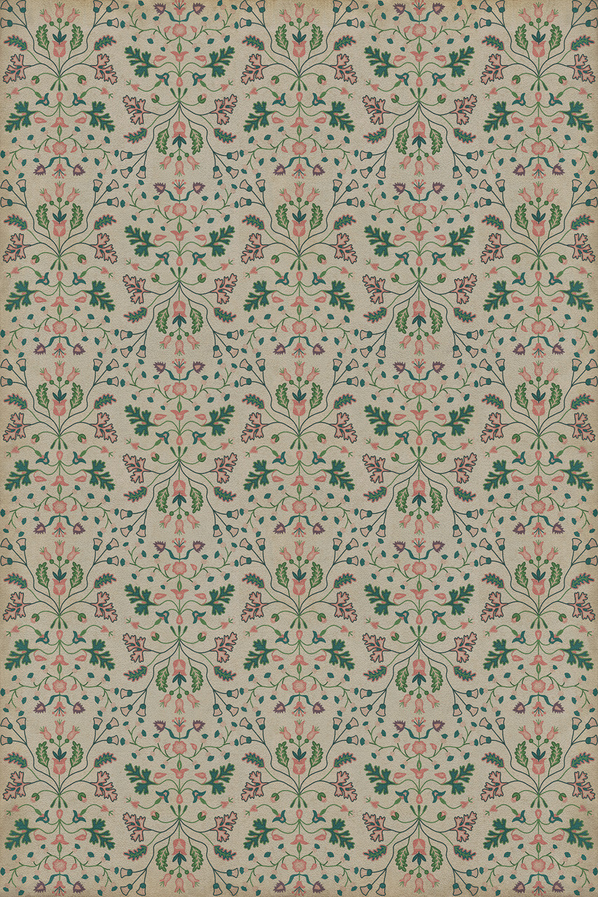 Williamsburg Franklin Gentle Readers - vinyl floor cloth sizes 20x30, 24x36, 30x44, 38x56, 52x76, 70x102, 84x120