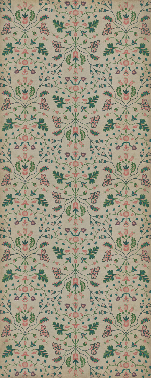 Williamsburg Franklin Gentle Readers - vinyl floor cloth sizes 30x75, 36x90