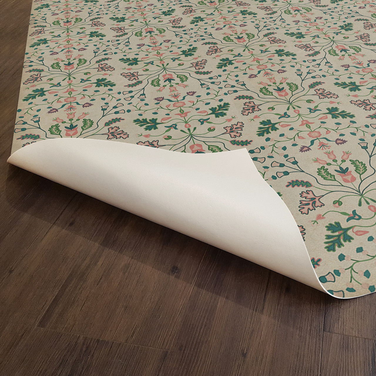 Williamsburg Franklin Gentle Readers - vinyl floor cloth underside 