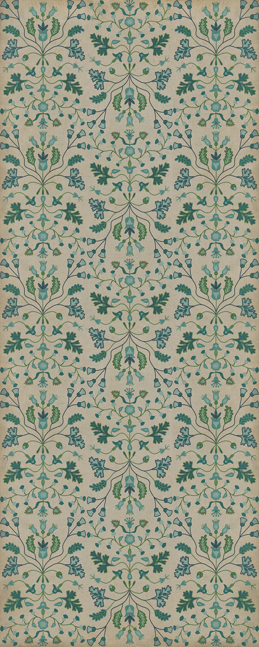 Williamsburg Franklin Martha Careful - vinyl floor cloth size 36x90