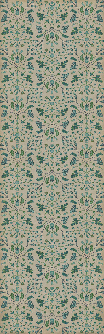Williamsburg Franklin Martha Careful - vinyl floor cloth sizes 24x77, 30x96, 36x115