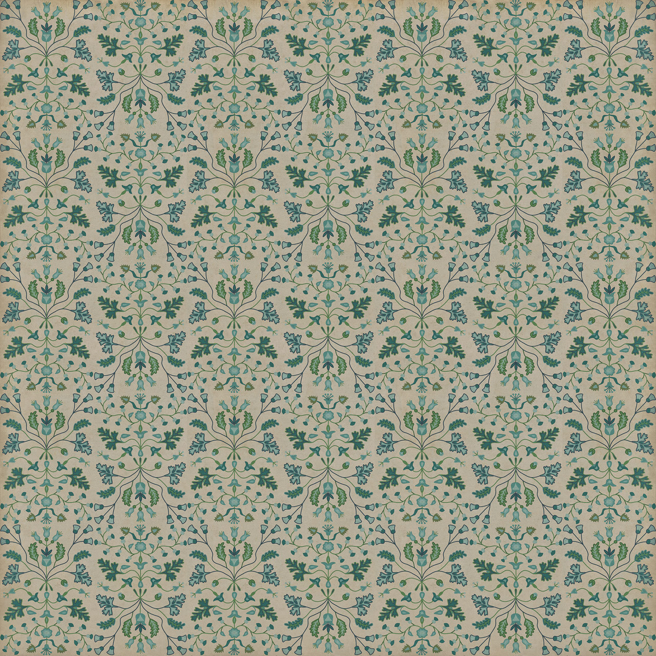 Williamsburg Franklin Martha Careful - vinyl floor cloth sizes 96x96, 120x120