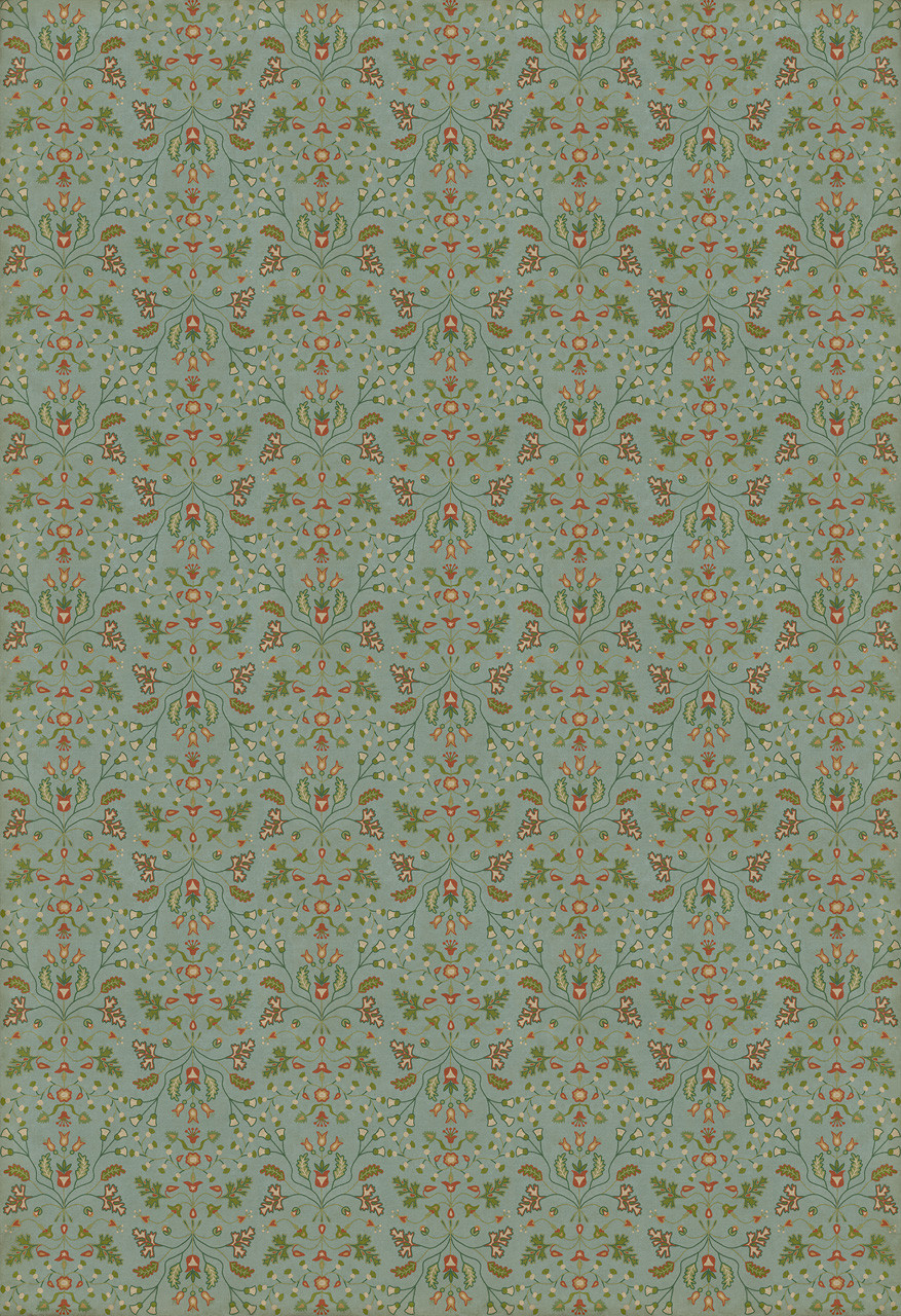 Williamsburg Franklin Polly Baker - vinyl floor cloth sizes  96x140, 120x175