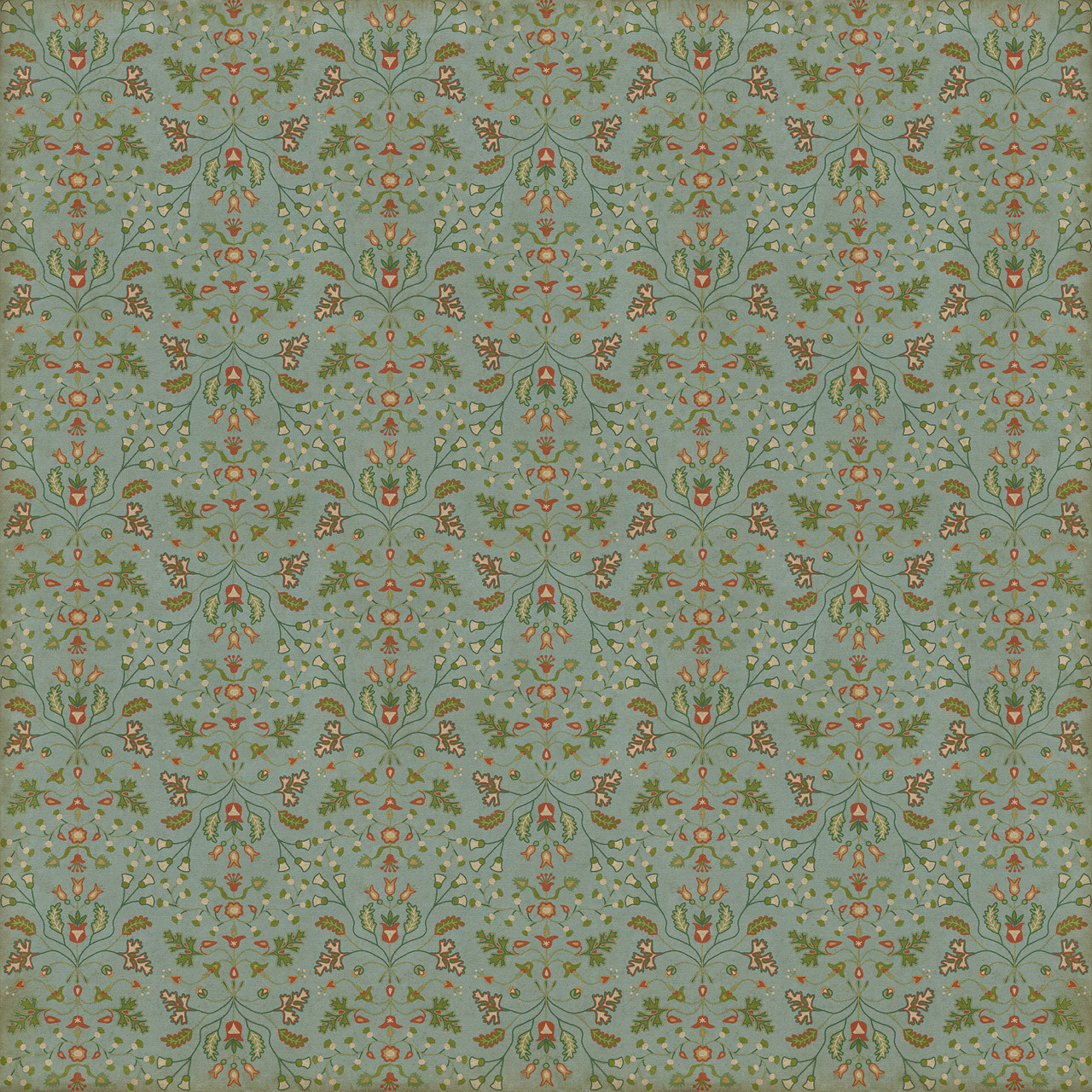 Williamsburg Franklin Polly Baker - vinyl floor cloth sizes 96x96, 120x120