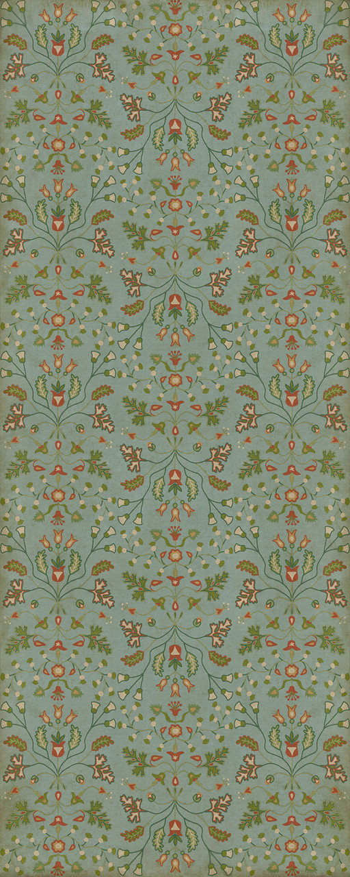 Williamsburg Franklin Polly Baker - vinyl floor cloth sizes 30x75, 36x90