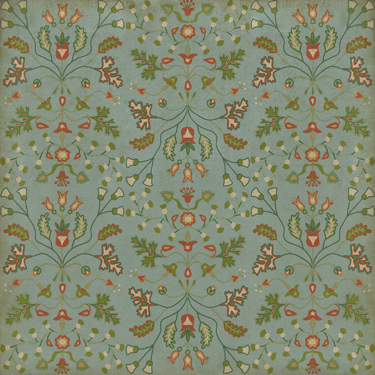 Williamsburg Franklin Polly Baker - vinyl floor cloth sizes 36x36, 48x48