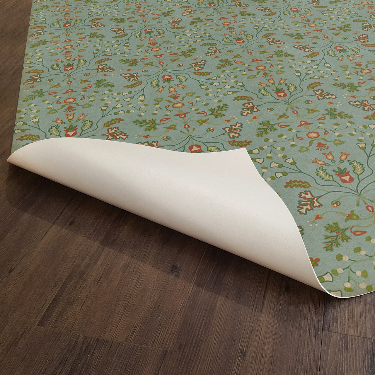 Williamsburg Franklin Polly Baker - vinyl floor cloth underside 