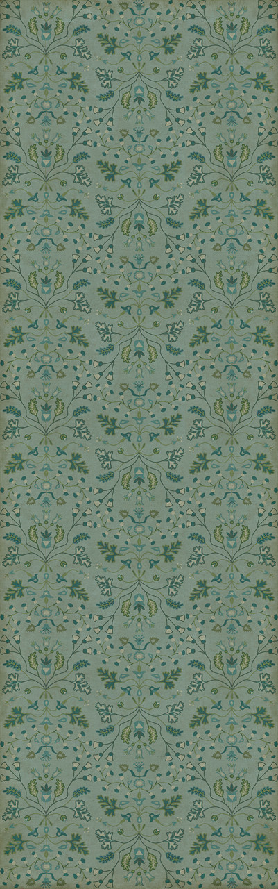 Williamsburg Franklin Useful Knowledge - vinyl floor cloth size 36x115