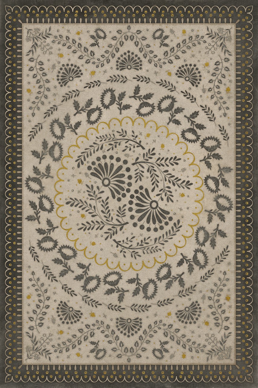 Williamsburg Cozens Brocade Lilly Dale - vinyl floor cloth, Image for all rectangle sizes