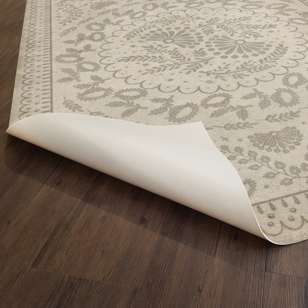 Williamsburg Cozens Brocade The Little Turtle Dove - vinyl floor cloth underside 
