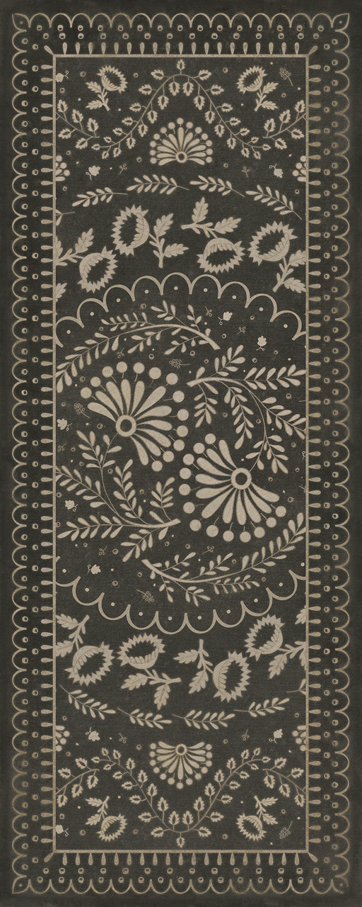 Williamsburg Cozens Brocade The Rolling of the Stones - vinyl floor cloth size 36x90