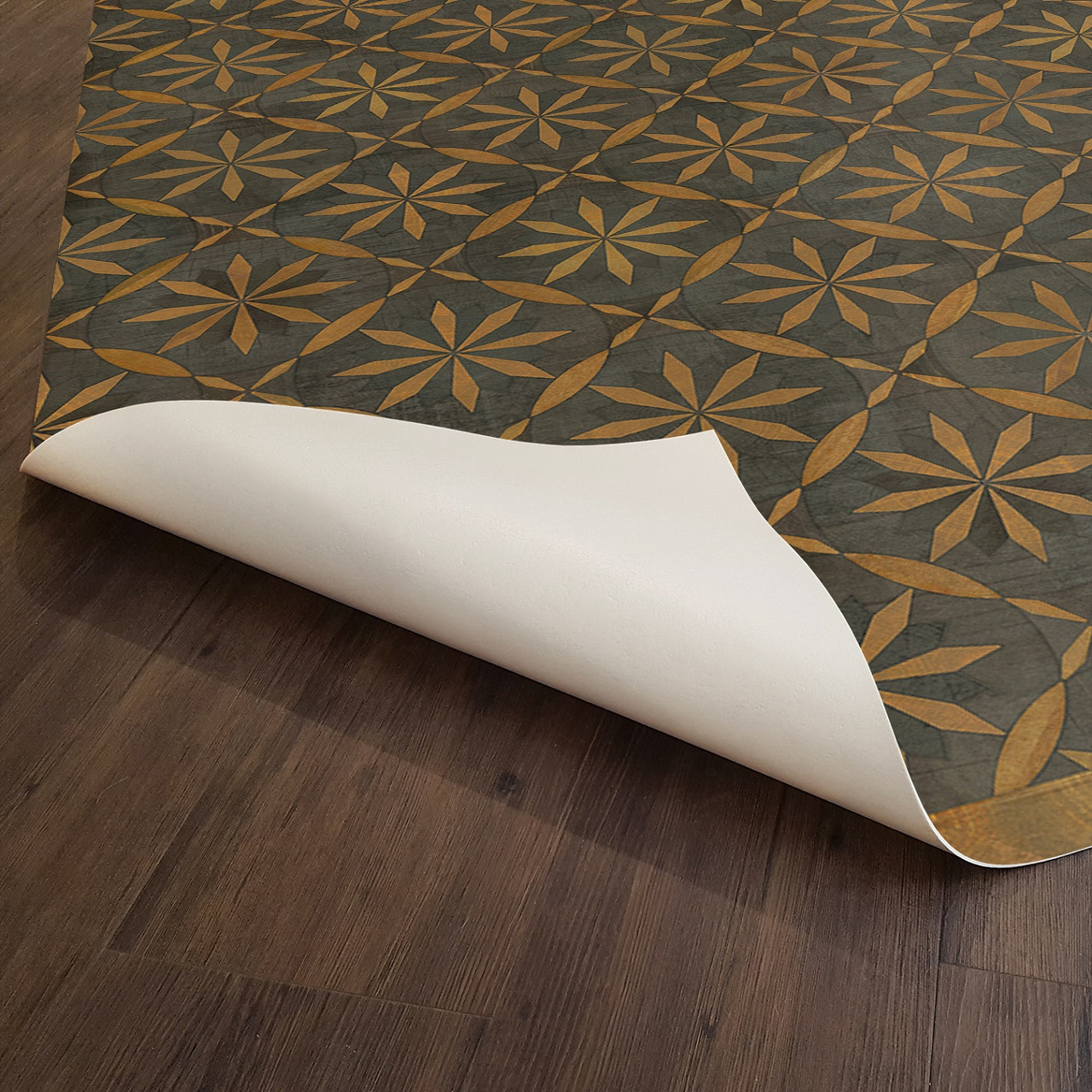 Roycrofter No Enemy but Himself - vinyl floor cloth underside 