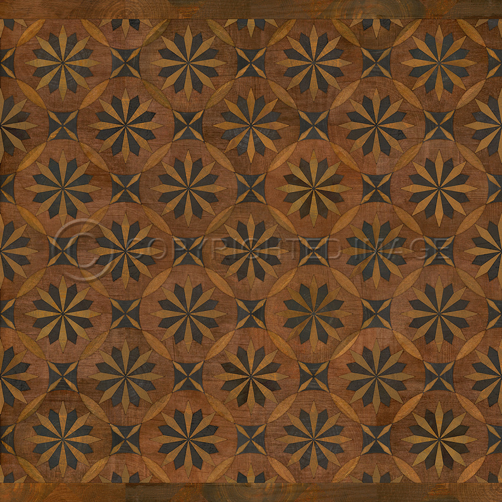 Roycrofter Time and Chance - vinyl floor cloth sizes 36x36, 48x48