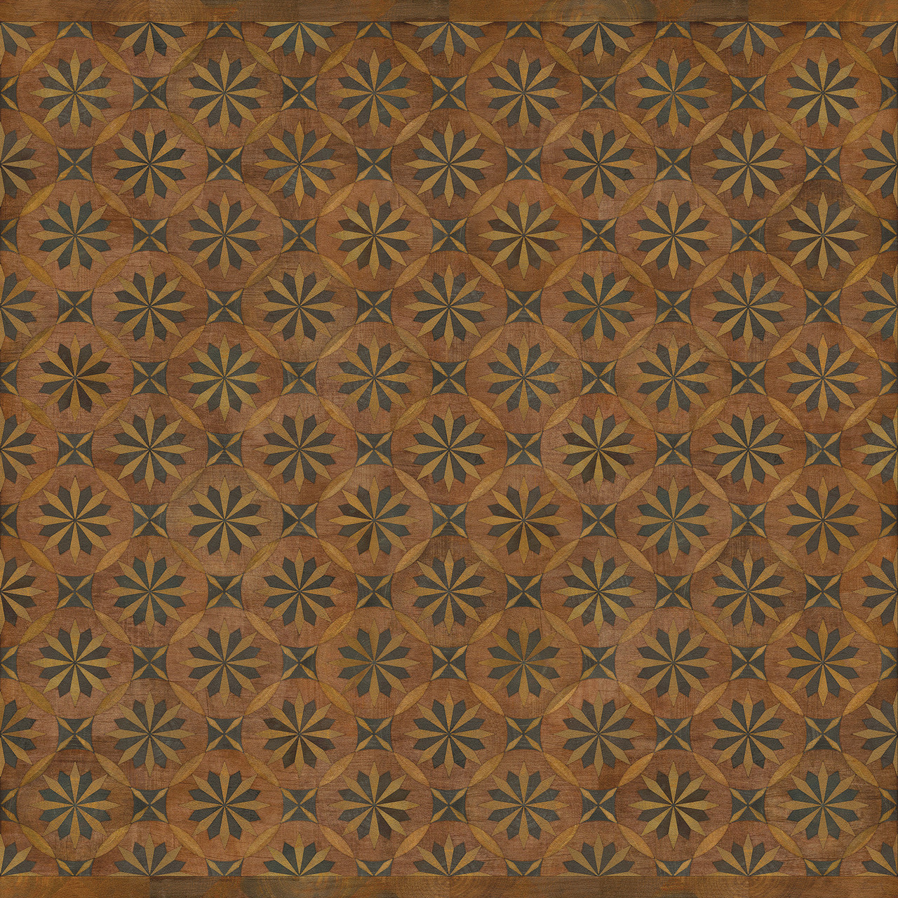 Roycrofter Time and Chance - vinyl floor cloth size 84x84